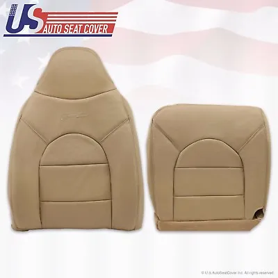 2000 Ford F250 350 Lariat Front Driver Side Top & Bottom Leather Seat Covers Tan • $266