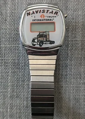 Vintage 1980s Men's NAVISTAR International Digital LCD Retro Silver Tone  Watch • $24.99