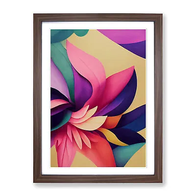 Floral Block Colour Wall Art Print Framed Canvas Picture Poster Decor • £34.95