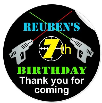 £3.25 • Buy Personalised Laser Tag Quest Game Party Birthday Party Stickers Thank You Labels