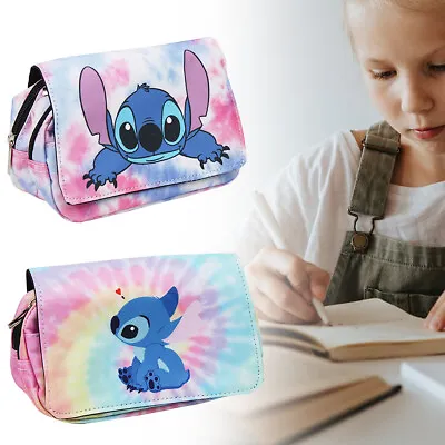 £6.59 • Buy Kids Lilo Stitch Angel Cartoon Pencil Pen Case Student Make Up Stationery Bag