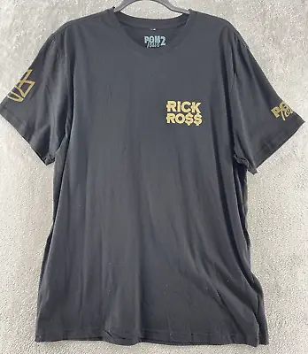 Rick Ross Meek Mill MMG Shirt Pom Tour 2 Mens Black Short Sleeve T Shirt Sz 2XL • $31.41