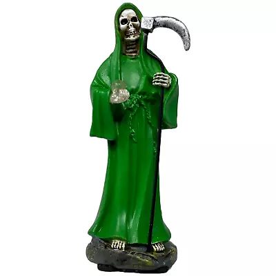 Mini Santa Muerte 5  Green Dress Holy Death Grim Reaper Skull Skeleton • $12.99