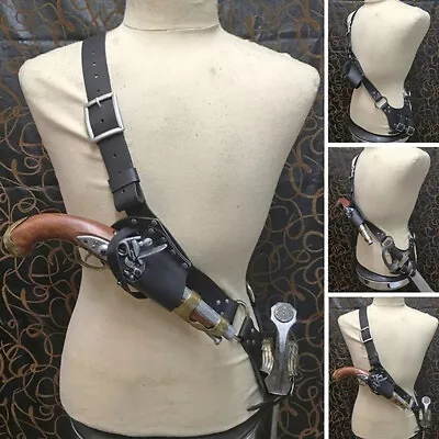 Pirate Leather Gun Sword Holster Medieval Knights Cos Steampunk Scabbard Sheath • $16.99