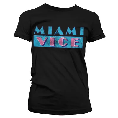 Officially Licensed Miami Vice Distressed Logo Women's T-Shirt S-XXL Sizes • £17.75