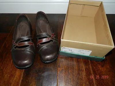 Clarks 38734 Brown Cruise Criss Cross Mary Jane Ballet Flats Shoes Women's 8 • $19.99