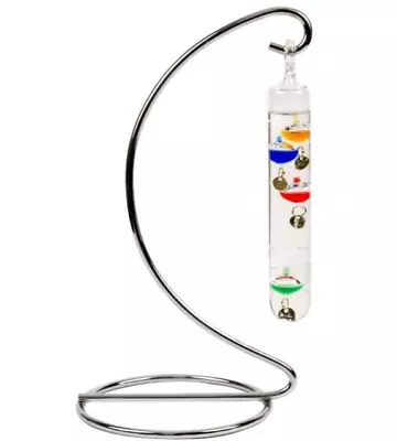 Galileo Thermometer On Metal Stand 24cm Tall 24566 Beautiful Quality Gift • £17.95