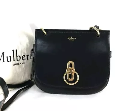 Mulberry Amberley Satchel Small Leather Shoulder Bag Black • $498