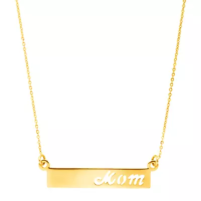 Eternity Gold 'Mom' Cutout Bar Pendant Necklace In 10K Yellow Gold 17  • $89.99