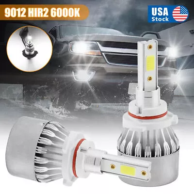 1 Pair 9012/HIR2 LED Headlights Bulbs Kit 6500K High Low Beam Super White Bright • $10.62