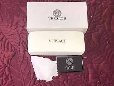 Brand NEW VERSACE WHITE HARD CASE SUN&EYEGLASSES WITH CLEANING CLOTH GIFT BOX • $17.99