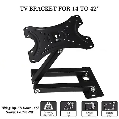 Wall Mount TV BRACKET 10-42 INCHES UP TO 30KG LOAD LED LCD PLASMA TV SUPPORT • £10.70