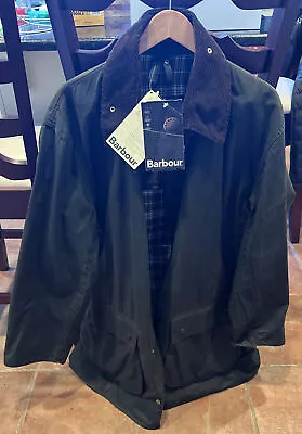 $365 • Buy Barbour- A200 Border Waxed Cotton Jacket- New With Tag -sage -made @ England-48