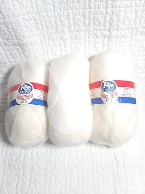 Lot Of 3 Lana Moro Polo Vintage Yarn  Color White 208 • $14