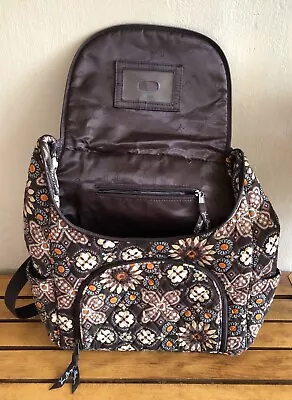 Vera Bradley Quilted Soft Large Double Zip Backpack In Canyon Brown Floral • $32