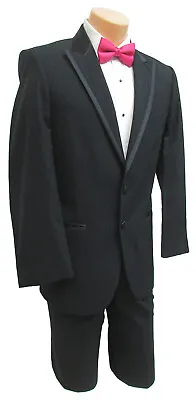 $9.99 • Buy Boys Size 4 Black Jean Yves Striped Tuxedo With Pants Prom Wedding Ring Bearer 