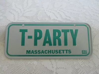 Vintage Bicycle License Plate 1982 Massachusetts  T-Party  Cereal Prize • $7.99