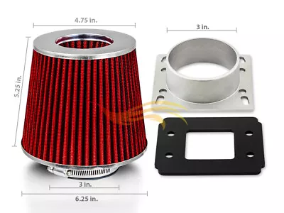 AIR INTAKE MAF Adapter + RED FILTER For 86-92 Toyota Supra NA 3.0 I6 • $19.79