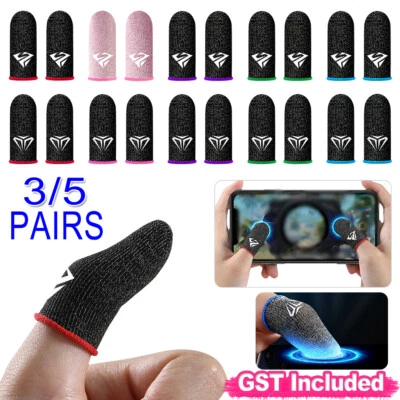 5Pairs Mobile Finger Sleeve Gaming Game Controller Sweatproof Gloves Touchscreen • $7.27