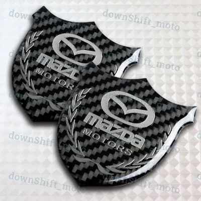 For Mazda 3D Carbon Fiber Car Front Body Trunk Rear Side Badge Emblem Sticker X2 • $17.07