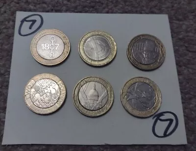 Set 7 - D - Two Pound Coin Job Lot Circulated.  £2 X 6  £2 Pound Coins • £15.35