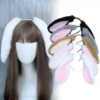 Lolita Rabbit Ears Headwear Cosplay Plush Headband Girl Kawaii Hair Accessories  • $19.50