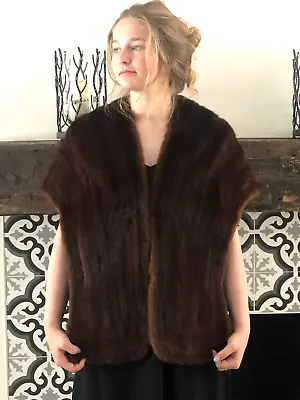 Vintage  Mid Century Red Brown Mink Fur Stole Wrap By Furs Yamaoka 1950's 1960's • $54.99