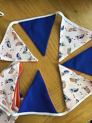 Handmade Bunting Sailing / Boating Anchor Buttons 2 Metre’s 15 FLAGS • £8.90