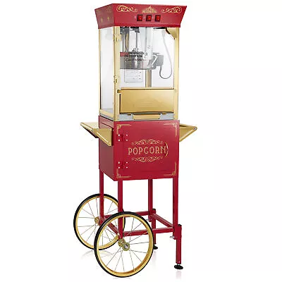 OPEN BOX - Movie Theater Popcorn Machine With Cart And 10 Oz Kettle -Red • $165.99