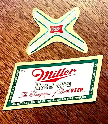 1950 Miller Brewing Co Milwaukee Wisconsin High Life Beer Foil Label Set • $4.99