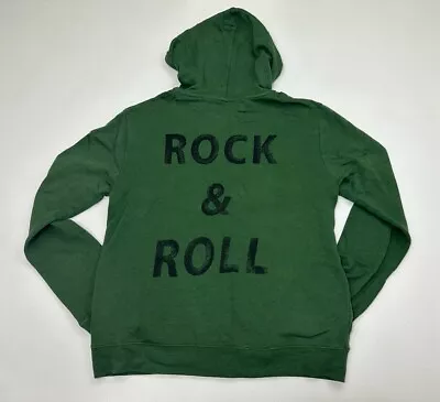 Zadig & Voltaire Rock And Roll Green Comfy Satin Full Zip Sweatshirt Size Medium • $59.99