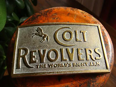 Colt Revolvers Vintage Square Brass Belt Buckle • $25