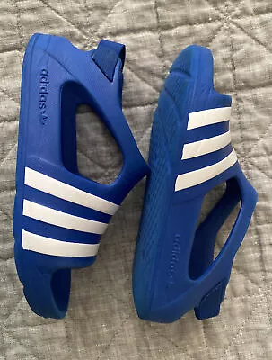 $19.99 • Buy Euc - Adidas - Blue Slide On Slides - Baby / Toddler - Elastic - Great For Beach