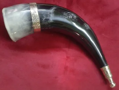 Brass Designed Viking Drinking Horn For Ale Beer Wine Mead Pagan Celtic Rituals • $38.25