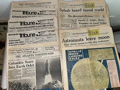 Vintage Historical Apollo 11 & Challenger Shuttle Newspapers NASA MOON LANDING • $24.99