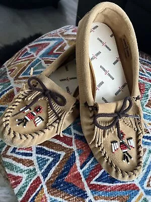 Phoenix Beaded Beadwork Minnetonka Soft Sole Moccasins 8.5 Womens • $18.99