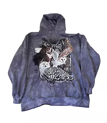 The Mountain Owl Bird Sweatshirt XXL Wide Fit Nature Bird Sweater Hoodie Purple • $18.50