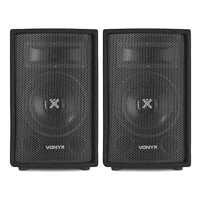 2x Vonyx 8  Portable Passive PA DJ Party Sound System Bedroom Speakers 400W • £115