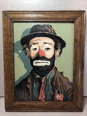 Vintage Framed Classic Amazing CLOWN Art Painting On Board 14 3/4” X 11 1/2” • $99.99