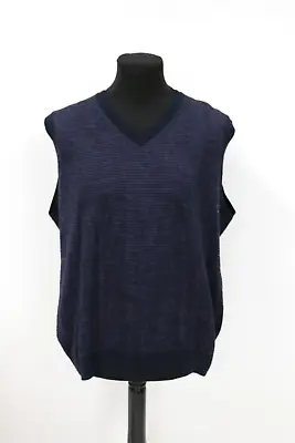 Men's Wolsey Sweater Vest Merino Wool Blend Navy Purple Bodywarmer Chest 50  VGC • $27.77