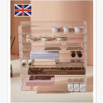 Makeup Organiser Large Clear Acrylic Cosmetic Storage Box Perfume Display Stand • £18.99