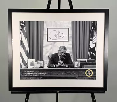 Barack Obama US President Signed Autographed Framed Photo AMCo LOA 21858 • $999.99