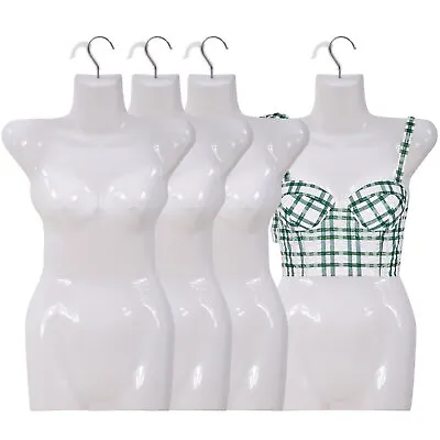 White 4PCS Female Mannequin Torso Dress Form Sewing Manikin Half Body W/ Hook • $37.99