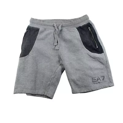 EA7 Shorts Mens Medium M Grey Pockets Relaxed Straight Summer Sport Outdoors • £10.19