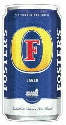 10cm FOSTERS BEER Can  Beer Can  Sticker  Bar Fridge Car Sticker Bumper Sticker • $4.95