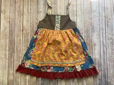 Matilda Jane Size 10 Gypsy Blue Vintage Museum Apron Knot Dress 1/2 B12 • $49.99