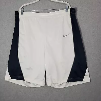 VINTAGE Nike Men Activewear Shorts Large White Basketball Logo Training Y2K READ • $19.89