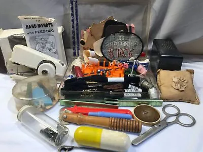 Vintage Sewing Kit Lot Hand Mender Mixed Lot Of Many Different Sewing And Mend • $50