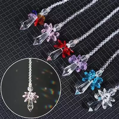 Charm Patio Angel Chakra Car Ornaments Sun Catcher Rainbow Crystal Pendant • £3.42