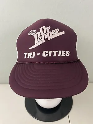 Dr Pepper Soda Tri-cities Vintage Foam Trucker SnapBack Hat • $18